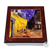 Wooden Musical Jewellery Box - Café Terrace at Night By Van Gogh (Debussy- Clair De Lune) image