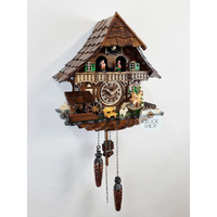 Girl on Rocking Horse Battery Chalet Cuckoo Clock 34cm By ENGSTLER image