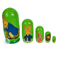 Peter Rabbit Russian Dolls- Green 11cm (Set Of 5) image