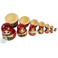 Kirov Russian Dolls- Red Scarf & Purple Dress 15cm (Set Of 7) image