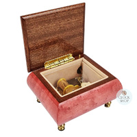 Rose Wooden Music Box With Edelweiss Flowers- Small (Edelweiss) image