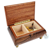 Wooden Musical Jewellery Box With Floral Inlay- Large (Tchaikovsky-Waltz Of The Flowers) image
