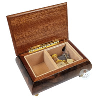 Wooden Musical Jewellery Box With Edelweiss Flowers- Large (Edelweiss) image