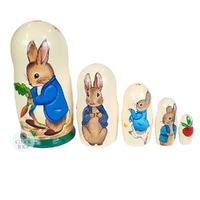 Peter Rabbit Russian Dolls- White 17cm (Set Of 5) image