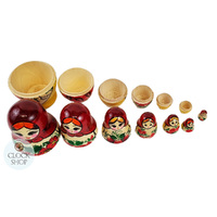 Kirov Russian Dolls- Red Scarf & Yellow Dress 15cm (Set Of 7) image