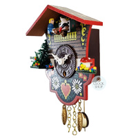 Swiss House Mechanical Chalet Clock With Seesaw 14cm By TRENKLE image