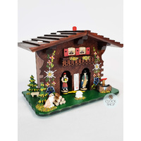 17cm Chalet Weather House With Alpine Flowers By TRENKLE image