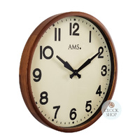 40cm Wood Grain Retro Round Wall Clock By AMS image