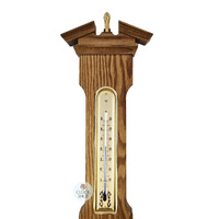 54cm Oak Traditional Weather Station With Barometer Thermometer & Hygrometer By FISCHER image