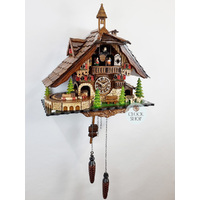 Train in Tunnel Battery Chalet Cuckoo Clock 40cm With Dancers By ENGSTLER image