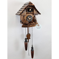 Horse & Logger Battery Chalet Cuckoo Clock 21cm By ENGSTLER image
