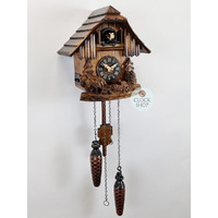 Horse & Logger Battery Chalet Cuckoo Clock 21cm By Engstler image
