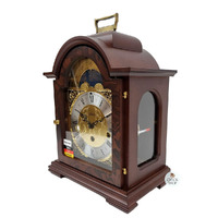 30cm Walnut Mechanical Table Clock With Westminster Chime & Moon Dial By HERMLE image