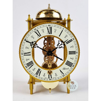 24cm Brass Mechanical Skeleton Table Clock With Bell Strike By HERMLE image