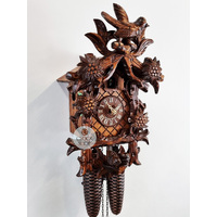 Bird & Edelweiss Flowers 8 Day Mechanical Carved Cuckoo Clock 36cm By SCHWER image