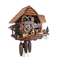 Farming Scene With Wood Chopper 8 Day Mechanical Chalet Cuckoo Clock 39cm By SCHWER image