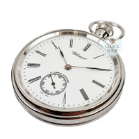 4.9cm Stainless Steel Open Dial Mechanical Pocket Watch By CLASSIQUE (Roman) image