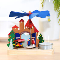 13.7cm Christmas Market Tealight Pyramid By Graupner image