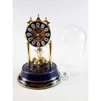 25cm Royal Blue & Gold Porcelain Anniversary Clock With Decorative Dial By HALLER image