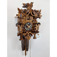 5 Leaf & Bird With Squirrels 1 Day Mechanical Carved Cuckoo Clock 22cm By ENGSTLER image