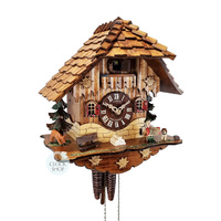 Accordion Player 1 Day Mechanical Chalet Cuckoo Clock 32cm By SCHNEIDER image