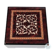 Wooden Musical Jewellery Box With Arabesque Inlay- Small (Brahms- Waltz) image