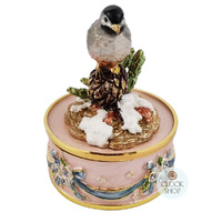 Bird Figurine On Pink Base Enamel Music Box (Beethoven- Fur Elise) image