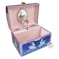 Blue & Purple Ballerina Musical Jewellery Chest With Dancing Ballerinas (Tchaikovsky- Swan Lake) image
