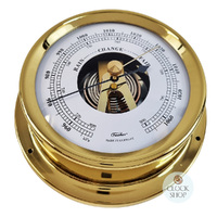 12.5cm Polished Brass Barometer By FISCHER image