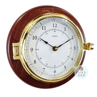 20cm Mahogany Nautical Quartz Clock By FISCHER image