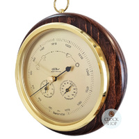 20cm Walnut Barometer With Thermometer & Hygrometer By FISCHER image
