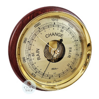 24cm Mahogany Round Barometer By FISCHER image
