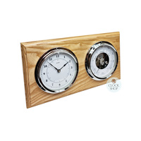 38cm Ash Weather Station With Quartz Clock & Barometer By FISCHER image