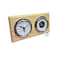 38cm Ash Nautical Weather Station With Quartz Time & Tide Clock & Barometer By FISCHER image