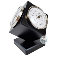 15cm Black Weather Station Cube With Barometer, Thermometer & Hygrometer By FISCHER image