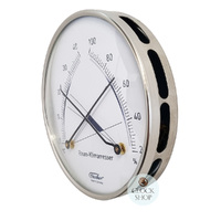 10cm Chrome Room Climate Meter With Thermometer & Hygrometer By FISCHER image