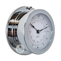 16.5cm Chrome Nautical Quartz Clock By FISCHER image