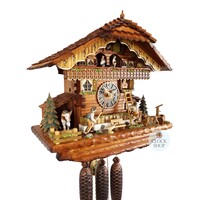 Sweethearts & Farmer 8 Day Mechanical Chalet Cuckoo Clock With Dancers 44cm By HÖNES image