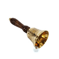 Brass Table Bell With Wooden Handle (Small) image