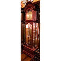 207cm Mahogany Grandfather Clock With Triple Chime & Shelves By SCHNEIDER image