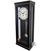 57cm Black 8 Day Mechanical Chiming Wall Clock By HERMLE image