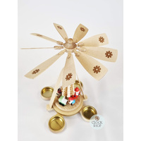 28cm Santa & Presents Tealight Christmas Pyramid By Richard Glässer image