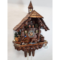Bears In Forest 8 Day Mechanical Chalet Cuckoo Clock With Dancers 63cm By HÖNES image