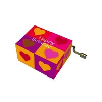 Modern Designs Hand Crank Music Box- Hearts In Squares (Happy Birthday) image