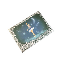 Blue Ballerina Musical Jewellery Box With White Flowers (Tchaikovsky-Swan Lake) image