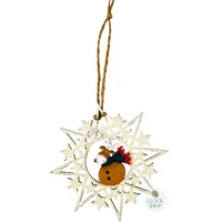 9cm Wooden Christmas Star Hanging Decoration- Assorted Designs image