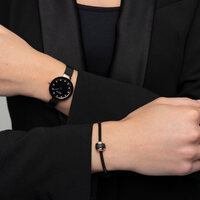 29mm Ceramic Collection Womens Watch With Black Dial, Black Milanese Strap & Rose Gold Case By BERING image