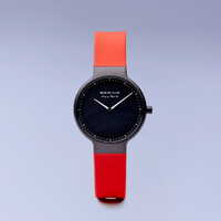 Max Rene Collection Black Womens Watch With Red Silicone Red Band By BERING image