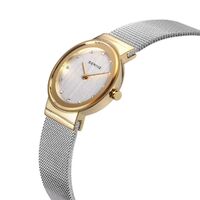 26mm Classic Collection Womens Watch With Silver Dial, Silver Milanese Strap, Gold Case & Swarovski Elements By BERING image