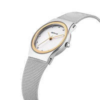 27mm Classic Collection Womens Watch With Two Tone Dial, Silver Milanese Strap, Case & Swarovski Elements By BERING image